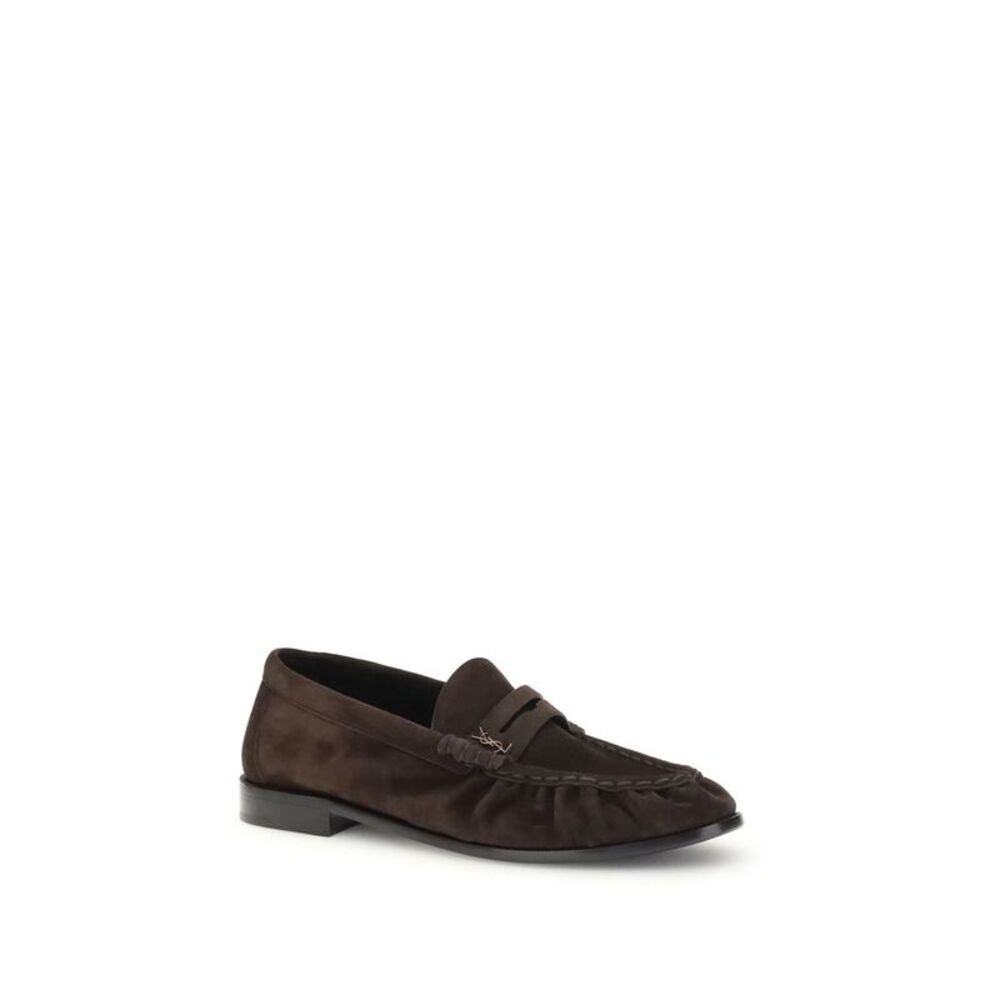 Saint Laurent Brown Calf Leather Bos Taurus Slip-On Men's Loafers - Picture 2 of 4